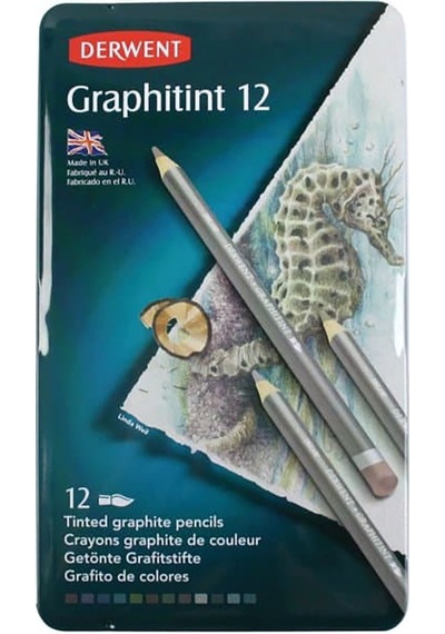 Derwent Graphitint Sulandırılabilen Renkli Grafit Kalem 12Li Set