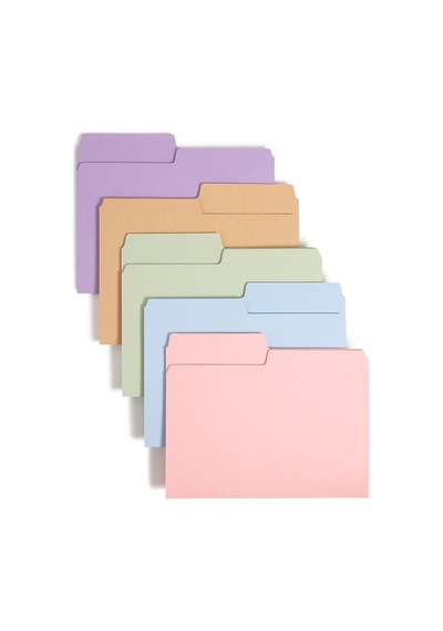 Smead Supertab Dosya Klasörü, Büyük Boy 1/2 Kesim Sekme, Harf Boyutu, Çeşitli Pastel Renkler, Kutu Başına 100 1