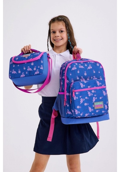 Coral High Kids Lavanta Pembe Flamingo Desenli 3 Lü Okul Çanta Seti