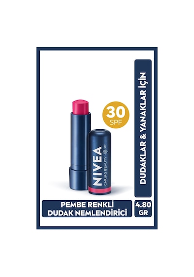Renkli Dudak Bakım Kremi,pembe,4,8gr,nemlendirme,spf30,doğal Yağlar,e Vitamini,dudak Ve Yanak Için