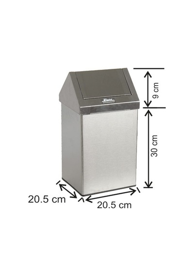 Paslanmaz Çöp Kovası Sallanır Çatı Kapak 11 Litre