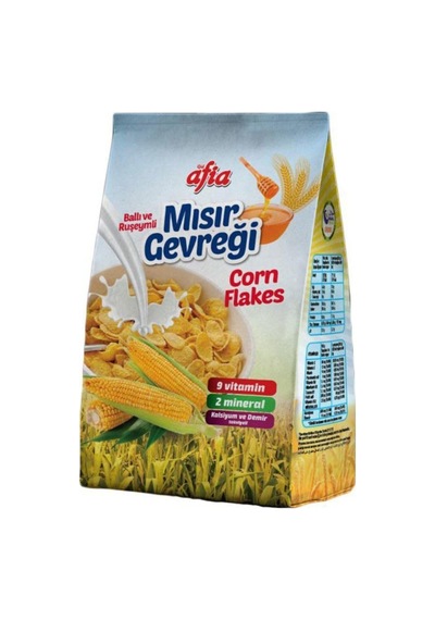 Gül Ballı Ve Ruşeymli Mısır Gevreği Corn Flokes 450 Gram Gimdes Helal Sertifikalı