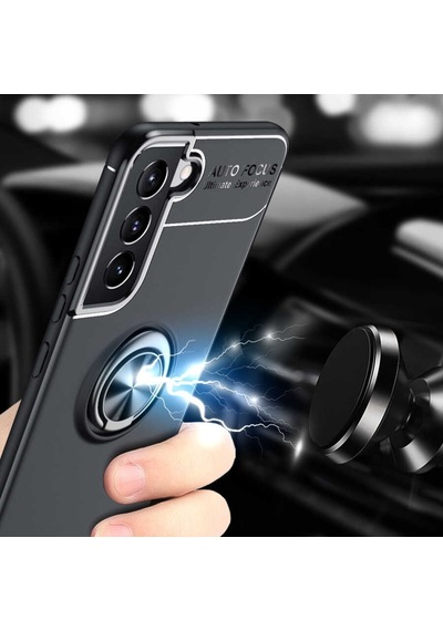 Samsung Uyumlu Galaxy S22 Plus Kılıf Yüzüklü Magnetli Ravel Case Kapak