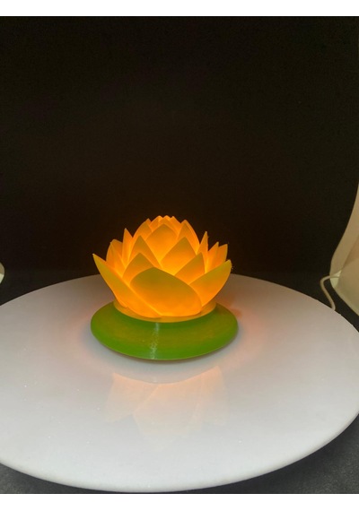 Printlab3d-lotus Mumluk Sarı Yeşil