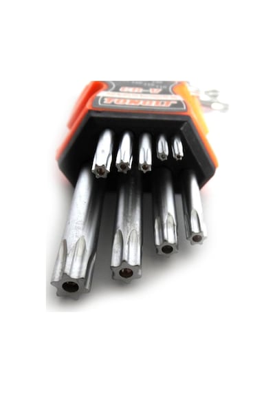 Dizen 9 Parça Yıldız Kısa Alyan Seti Profesyonel Torx Delikli