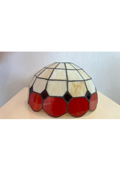 Yüceeller Tavan Vitray Avize 30 Cm 12" Kırmızı