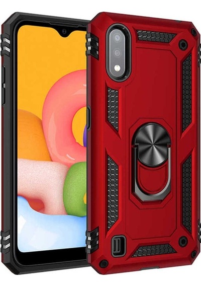 Galaxy A01 Kılıf Zore Vega Kapak Kırmızı