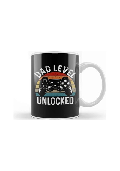 Dad Level Unlocked Gaming New Dad Baby Announcement Fathers Day Daddy To Be Video Game First 05 Kupa Bardak Porselen Karışık