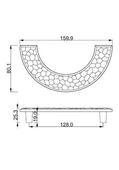 Dövme Desenli Yarım Ay Dolap Ve Çekmece Kulpu - Modern Simetrik Kulp - 128mm Krom