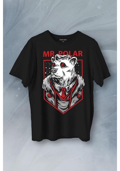 Mr Polar Kutup Ayısı Animal Baskılı Tişört Unisex T-shirt 001