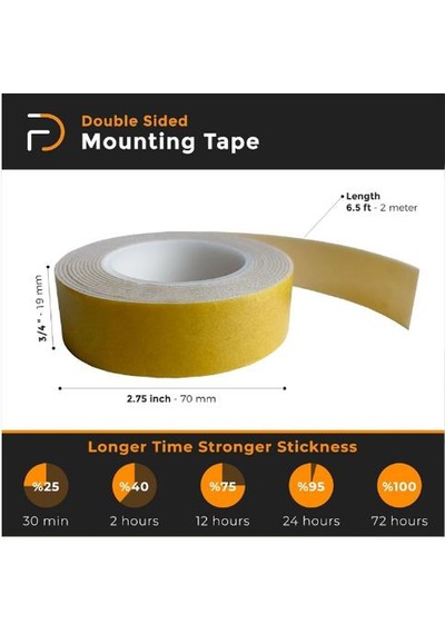 Furndiy Çift Taraflı Yapışkanlı Montaj Bandı 19 Mm X 2 Metre