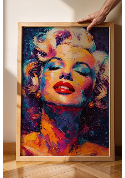 Marilyn Monroe Pop Art Yağlı Boya Çerçeveli Tablo - Pop Art Poster Tablo