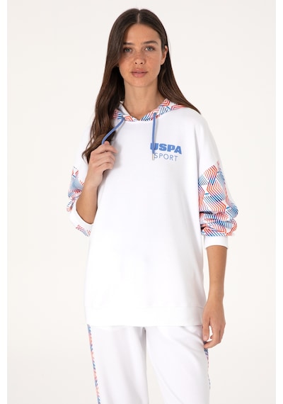 U.S. Polo Assn. Kadın Beyaz Modal Karışımlı Kapüşonlu Sweatshırt 50300694-VR013