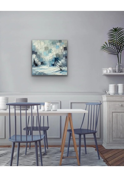 Kış Mevsimi Kanvas Tablo 60x60cm Çok Renkli