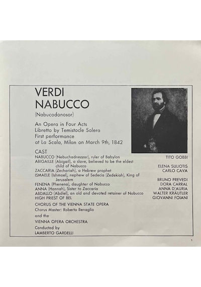 Giuseppe Verdi Nabucco 3 Lp Box Set Plak