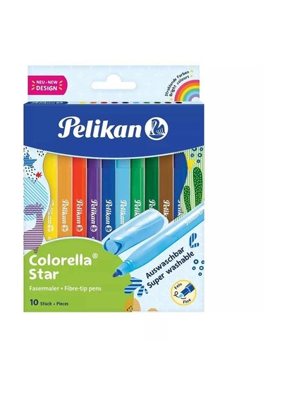 Pelikan Colorella Star 10 Renk Yıkanabilir Keçeli Kalem