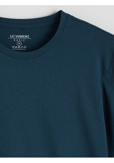 Lcwaıkıkı Classic Petrol %100 Pamuk Regular Fit Basic Tişört