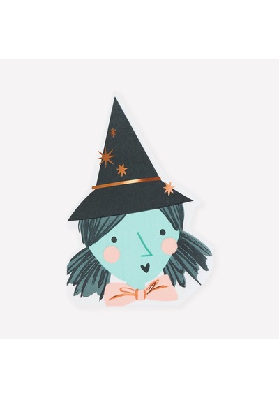 Meri Meri - Halloween - Cadı Şeklinde Peçete - 16 Adet 0 - 99