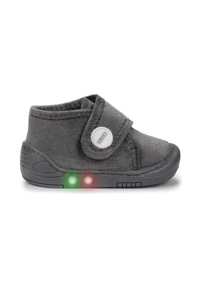 Kiko Kids Petri Günlük Işıklı Kız Bebek Ev Okul Kreş Panduf Gri Gri