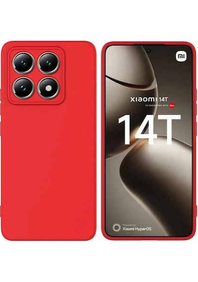Xiaomi 14T Uyumlu Silikon Kılıf - Pastel Renk Tonu Esnek Tam Koruma Kapak  - Kırmızı