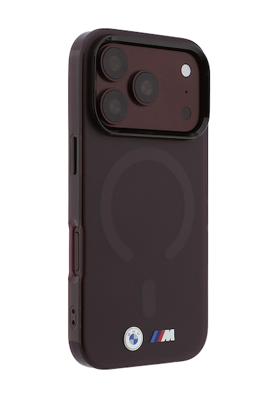 Apple iPhone Uyumlu 18 Pro Max Kılıf Bmw Lisanslı M-safeli Metal Buton Tasarımlı Buzlu Iml Baskılı Kapak Bordo