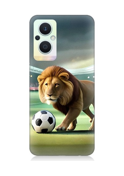Oppo Reno 7 Lite Uyumlu Gol Atan Aslan Desenli Silikon Kılıf