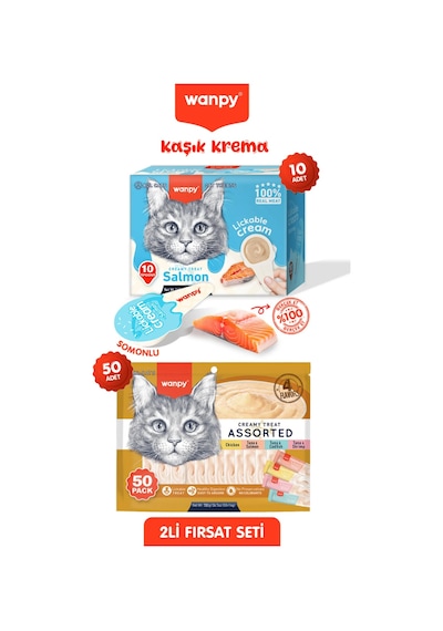 Wanpy 50 Li Krema & Kaşık Krema Ton Balık Set