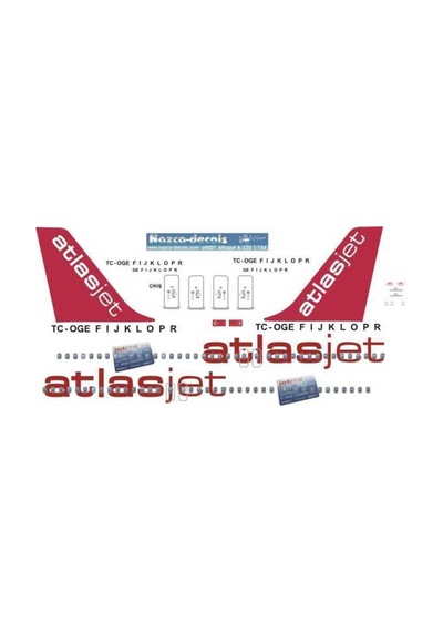 Nazca Decals Atj001 1/144 Ölçek, Atlasjet Decal-standard Scheme With C