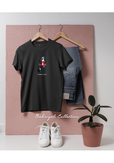 Oversize Regular Show- Mordecai Tasarımlı Unisex T-shirt Siyah