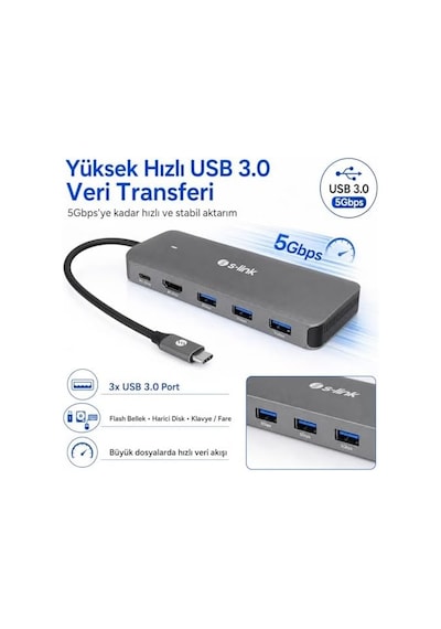 Swv-usbc036 6&apos Sı 1 Arada Usb-c Hub, Hdmı 4k, Usb 3.0, Pd 3.0 Hızlı Şarj, Usb-c 3.1 M.2 Ssd Okuyucu, Metal Gövde Type-c Çoklayıcı Adaptör, Laptop Ve Macbook Uyumlu Swv-usbc036 6&apos Sı 1 Arada Usb-c Hub, Hdmı 4k, Usb 3.0, Pd 3.0 Hızlı Şarj, Usb-c 3.1 M.2 Ssd Okuyucu, Metal Gövde Type-c Çoklayıcı Adaptör, Laptop Ve Macbook Uyumlu