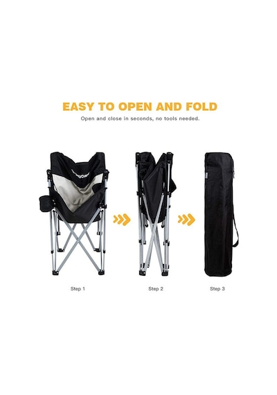 KINGCAMP COMFORT HARD ARM SANDALYE Gri - Siyah