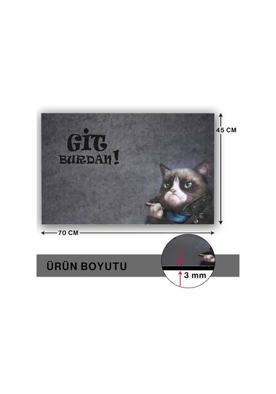 Tasarımlı Dekoratif Kapı Önü Paspas, Dış Mekan/ev İçi/banyo/mutfak/yatak Odası/giriş Paspasları Git Buradan Çok Renkli