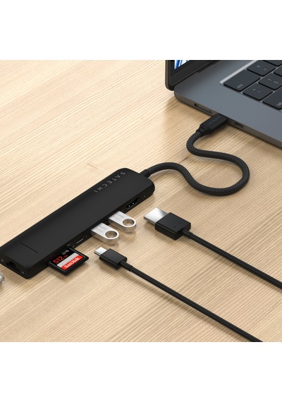 Satechi 7 İn 1 Usb-c Slim Multiport Adaptör Ethernet Siyah St-p7sk