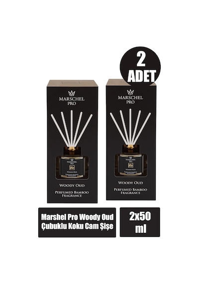 Marshel Pro Woody Oud Çubuklu Koku Cam Şişe 50 Ml 2 Adet Woody Effect