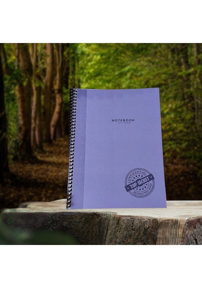 16x22 Cm Çizgisiz Hafif Kağıt 80 Yaprak Telli Defter Karton Kapak 60 Gr Ivory Kağıt Mor
