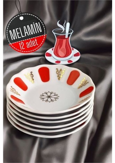 12 Adet Melamin Çay Tabağı 717973 Çok Renkli