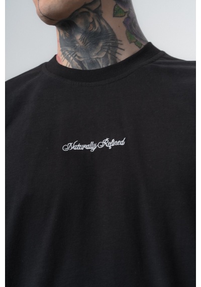 Respire Erkek Refined Baskılı Oversize T-shirt Siyah