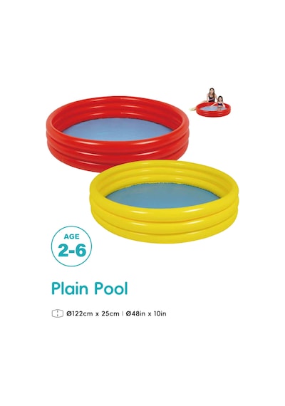 Marevia 3 Halka Tek Renk Çocuk Havuzu 122x25cm-10303-1