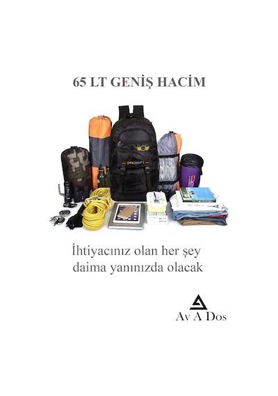 571 Collections Av A Dos Orijinal Körüklü Ortopedik Konfor Çok Gözlü Gezi Seyahat Yürüyüş Dağcı Kamp Spor Sırt Çantası 65 L Açık Altın