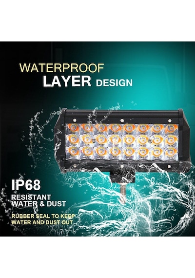 Tepe Led Bar Off Road 12-24v Üç Modlu Beyaz Sarı / Çakar Lass281