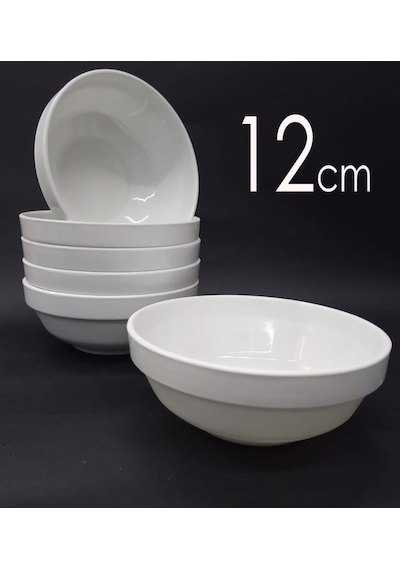 6 Adet Beyaz Melamin Çorba Kasesi 12x5cm Tas Hesaplı Yoğ N11.18127