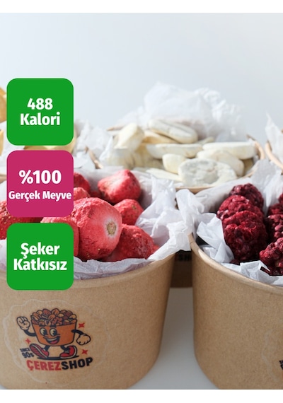 Freeze Dried Tadım Paketi 5'li - Çilek Mango Muz Kavun Böğürtlen Kuru Meyve Cipsi Seti 10 G