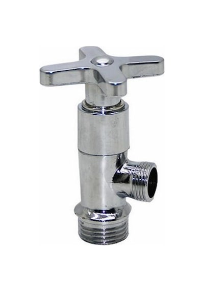 Zhltools Yıldız Aç Kapa 4 Kollu Krom Çevirveli Taharet Musluğu Gri