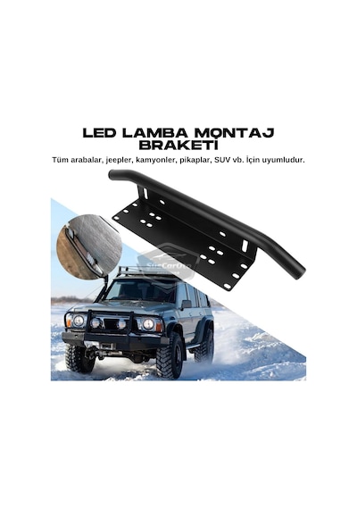 Her Araca Uyumlu Plaka Altlığı Ve Koruma Demiri Sis Ayağı Suv 4x4 Off Road Led Montaj Braketi Plakalık Led Bağlantı Ayağı Krom 00 Şüscaroto Aksesuar