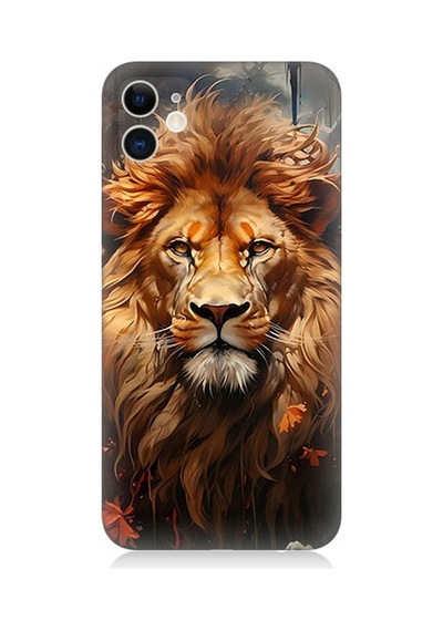 Apple Uyumlu iPhone 12 Silikon Kılıf Yorgun Savaşçı Aslan