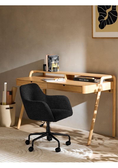 Westwing Bouclé Ofis Sandalyesi Lucie: Beyaz, Altın Ayaklı, Ayarlanabilir Siyah 8 Westwing Bouclé Ofis Sandalyesi Lucie: Beyaz, Altın Ayaklı, Ayarlanabilir Siyah 8