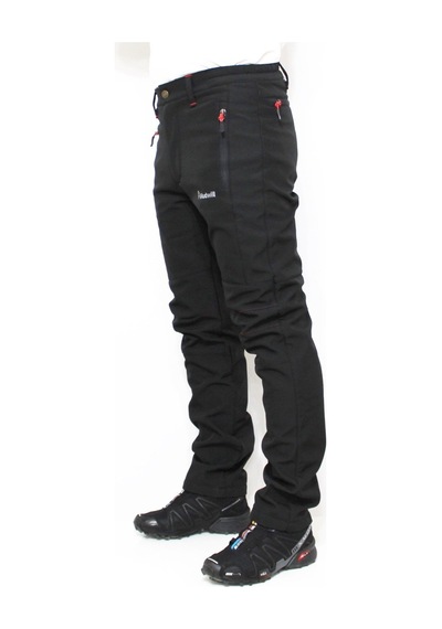 Mudwill Outdoor Softshell Kışlık Erkek Pantolon 600201 Siyah - Kırmızı