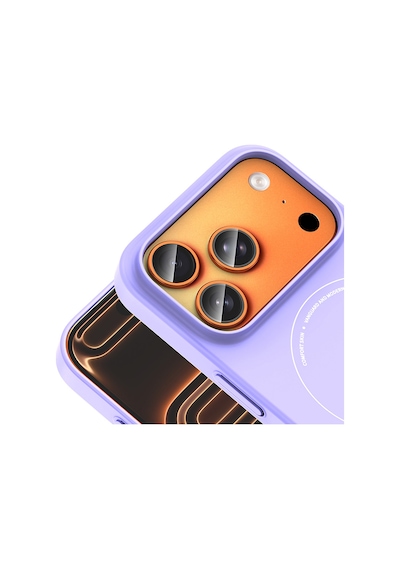 Maks Technology Apple Uyumlu iPhone 18 Pro Kılıf M-safe Şarj Özellikli Kamera Korumalı Mkst Elio Sert Pc Kapak - Lila