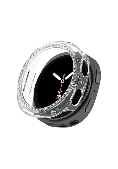 Samsung Galaxy Watch 8 40mm İle Uyumlu Zarif Kristal Taşlı Kasa Koruyucu Kılıf