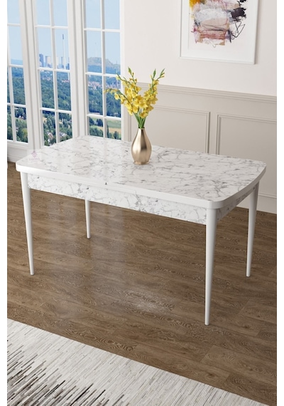 Canisa Concept Zen Serisi 80x132 Mdf Açılabilir Beyaz Mermer Desen Masa Takımı Ve 8 Siyah Sandalye Masa Beyaz/sandalyeler Siyah Canisa Concept Zen Serisi 80x132 Mdf Açılabilir Beyaz Mermer Desen Masa Takımı Ve 8 Siyah Sandalye Masa Beyaz/sandalyeler Siyah